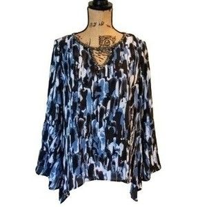 Juicy Couture NWT Blouse Long Sleeve Shark Bite - Size Small